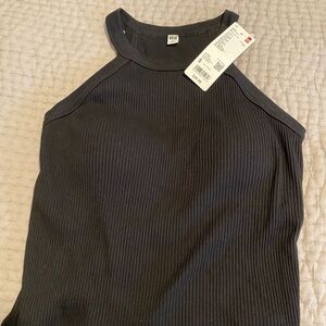 Uniqlo halter neck bra sleeveless top tan s